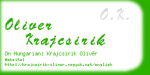 oliver krajcsirik business card